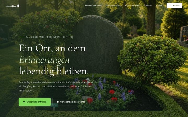 Website für eine Friedhofsgärtnerei